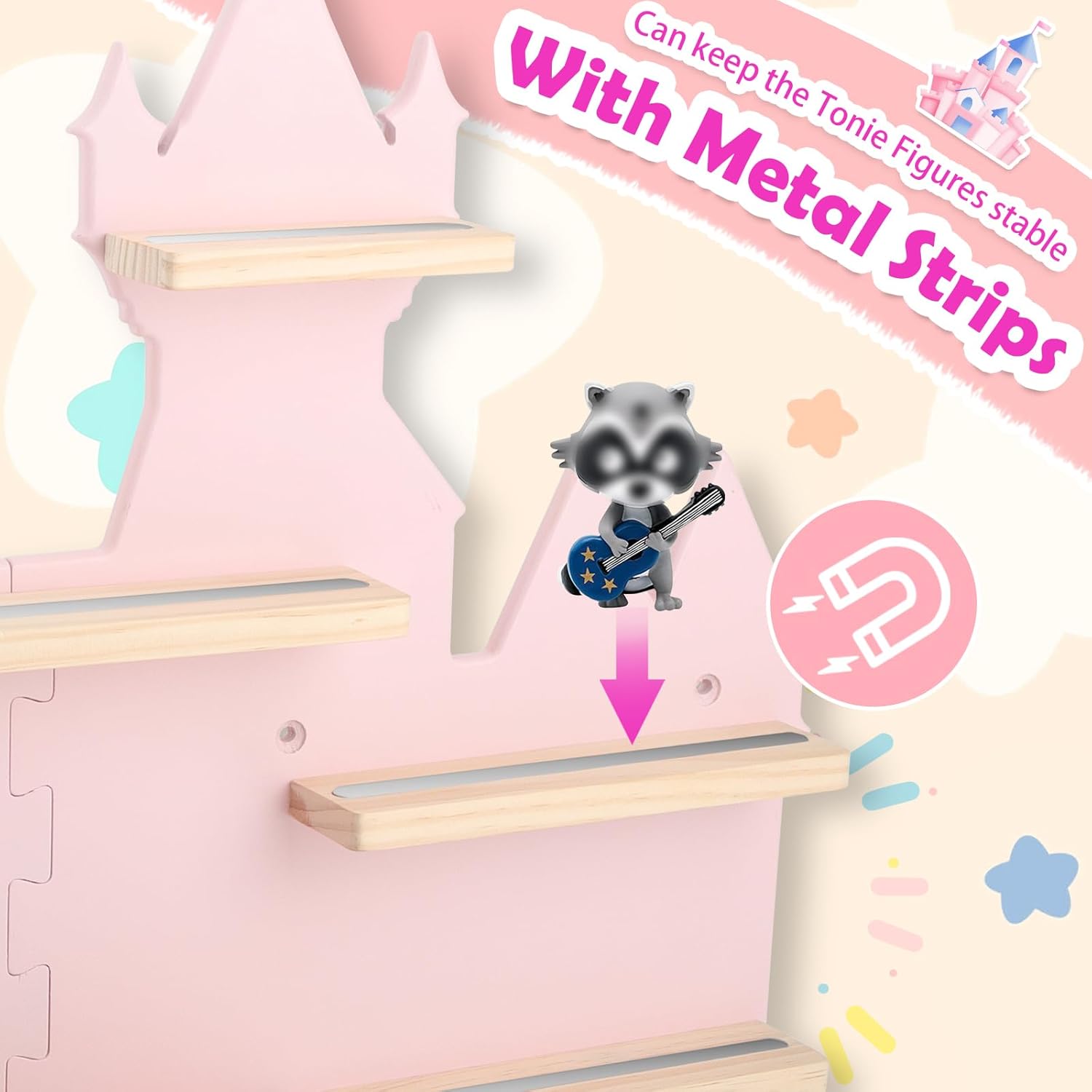 Pink Castle Magnetic Shelf Set for Toniebox