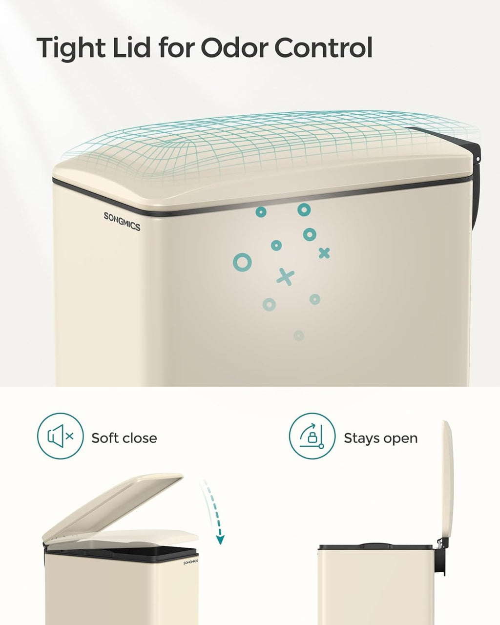 13-Gallon Slim Trash Can with Soft-Close Lid