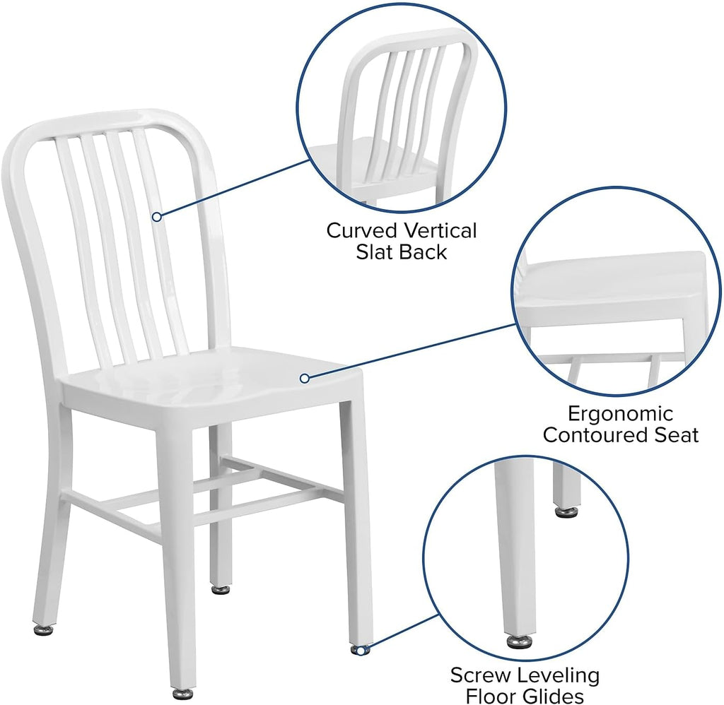 White Metal Indoor-Outdoor Chair