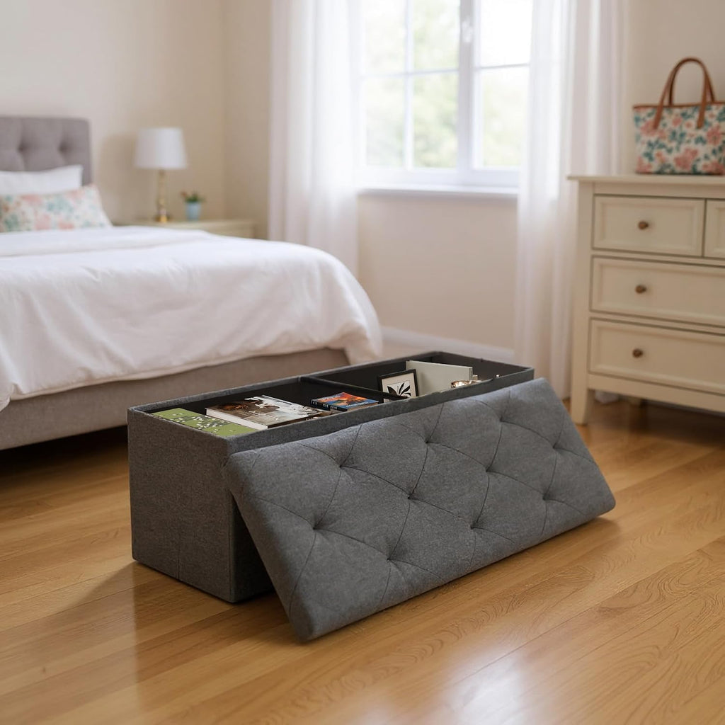 Large 43in Foldable Storage Ottoman