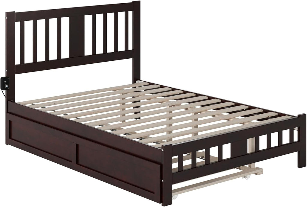 Twin XL Platform Bed with Trundle, Espresso