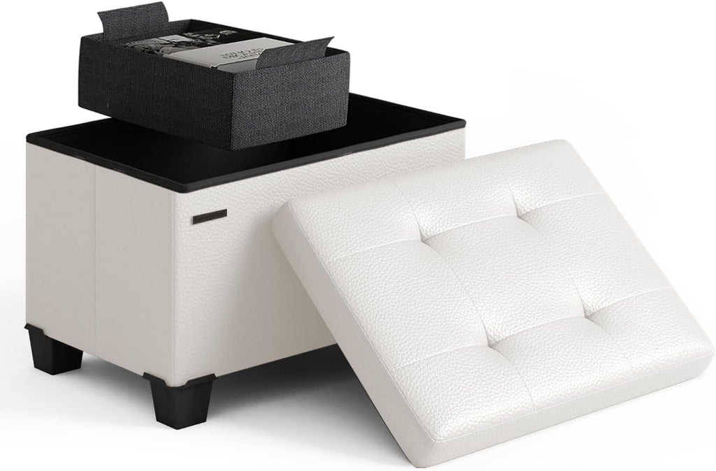 Storage Ottoman Cube with Small Bin