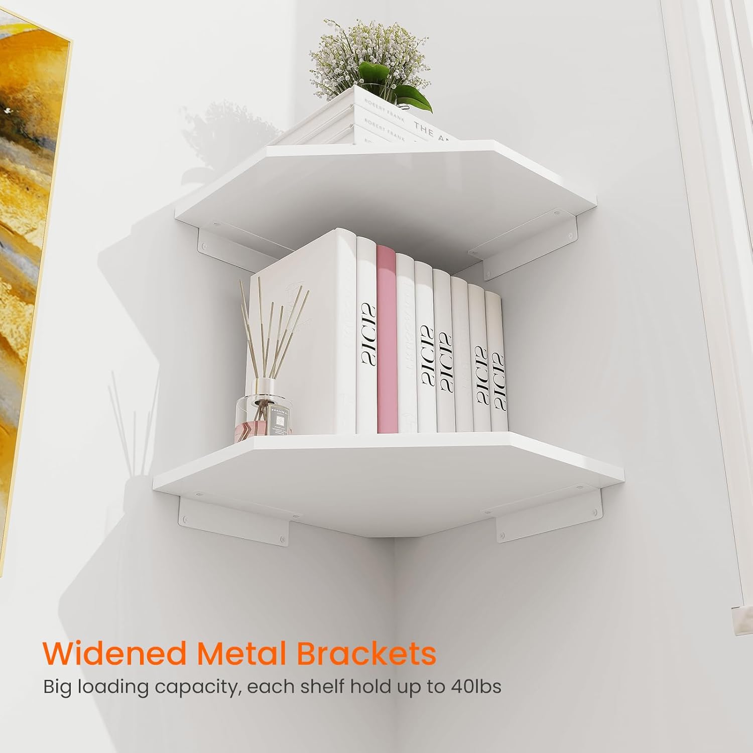 Set of 2 Corner Wall Shelves