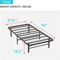Twin Metal Bed Frame with Steel Slats