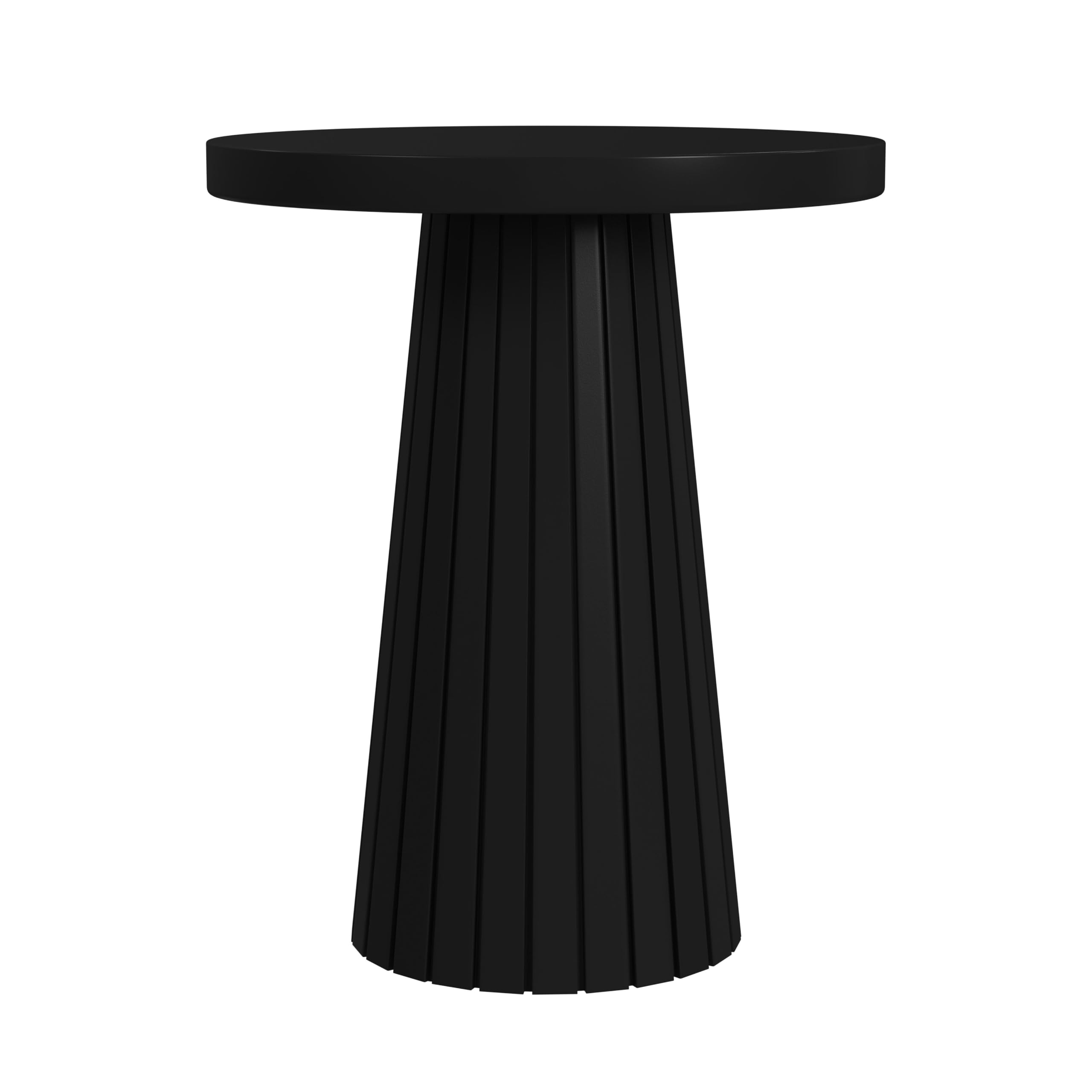 Black Mango Wood Round End Table