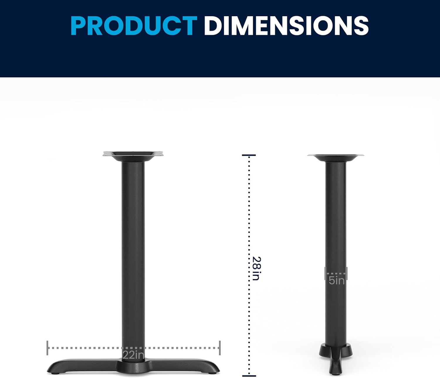 Restaurant Table T-Base 5"x22"