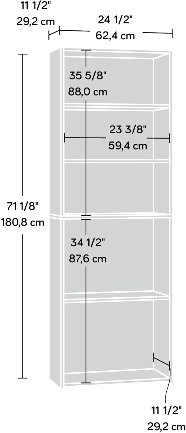 5-Shelf Bookcase with Adjustable Shelves