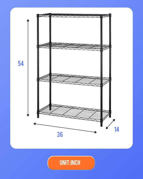 36"x14"x54" Adjustable Wire Shelving Unit