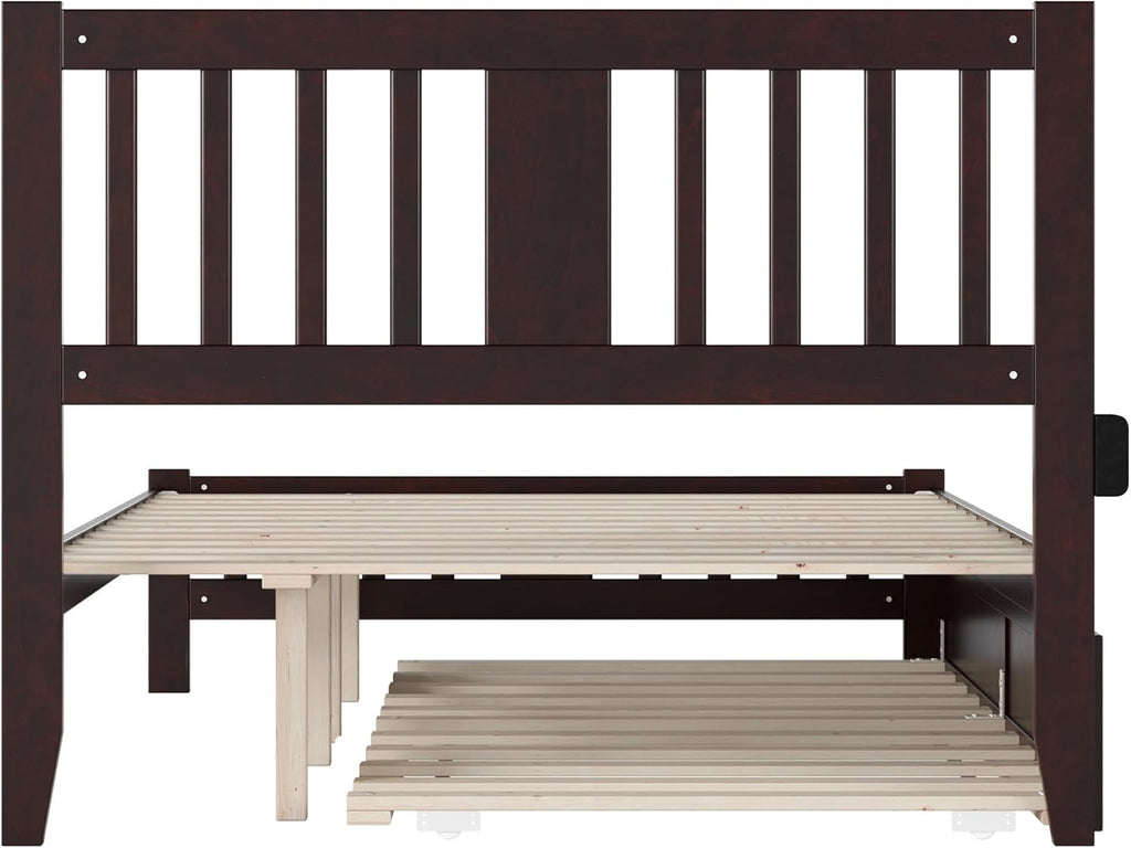 Twin XL Platform Bed with Trundle, Espresso