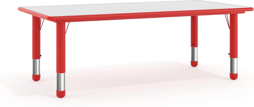 Red Adjustable Kids Activity Table 23.625"W x 47.25"L