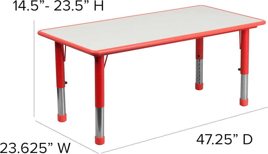 Adjustable Kids Activity Table with 6 Chairs
