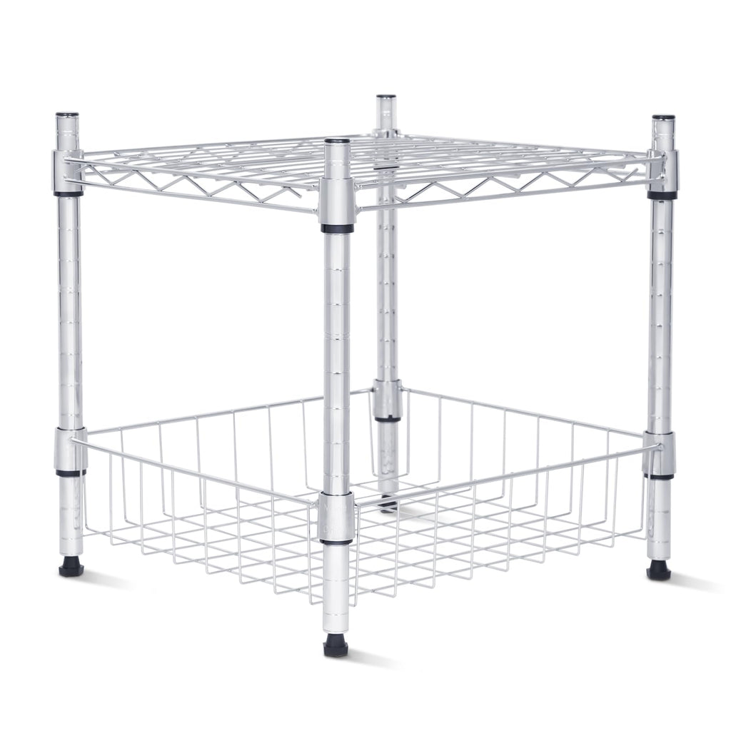 Whitmor 2 Tier Metal Storage Shelves 15"L x 14"W x 15"H