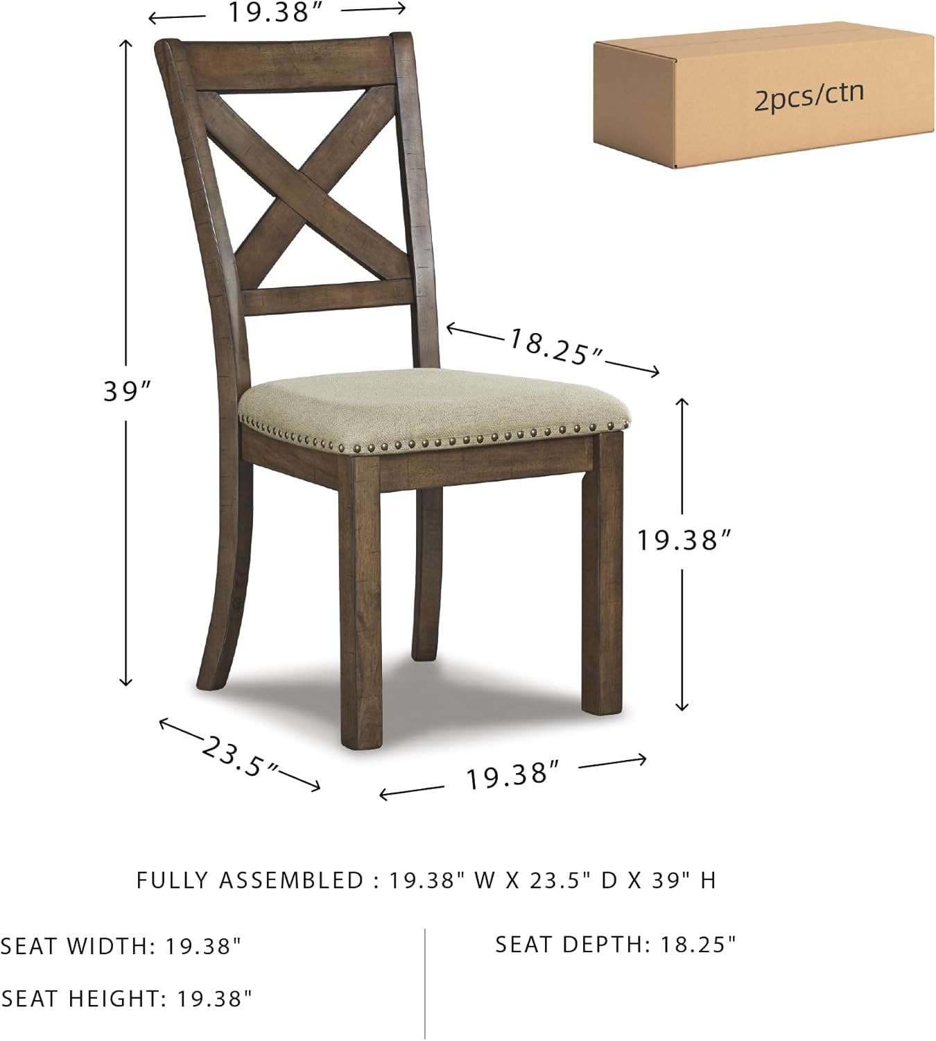 Pair of 19" Upholstered Dining Chairs