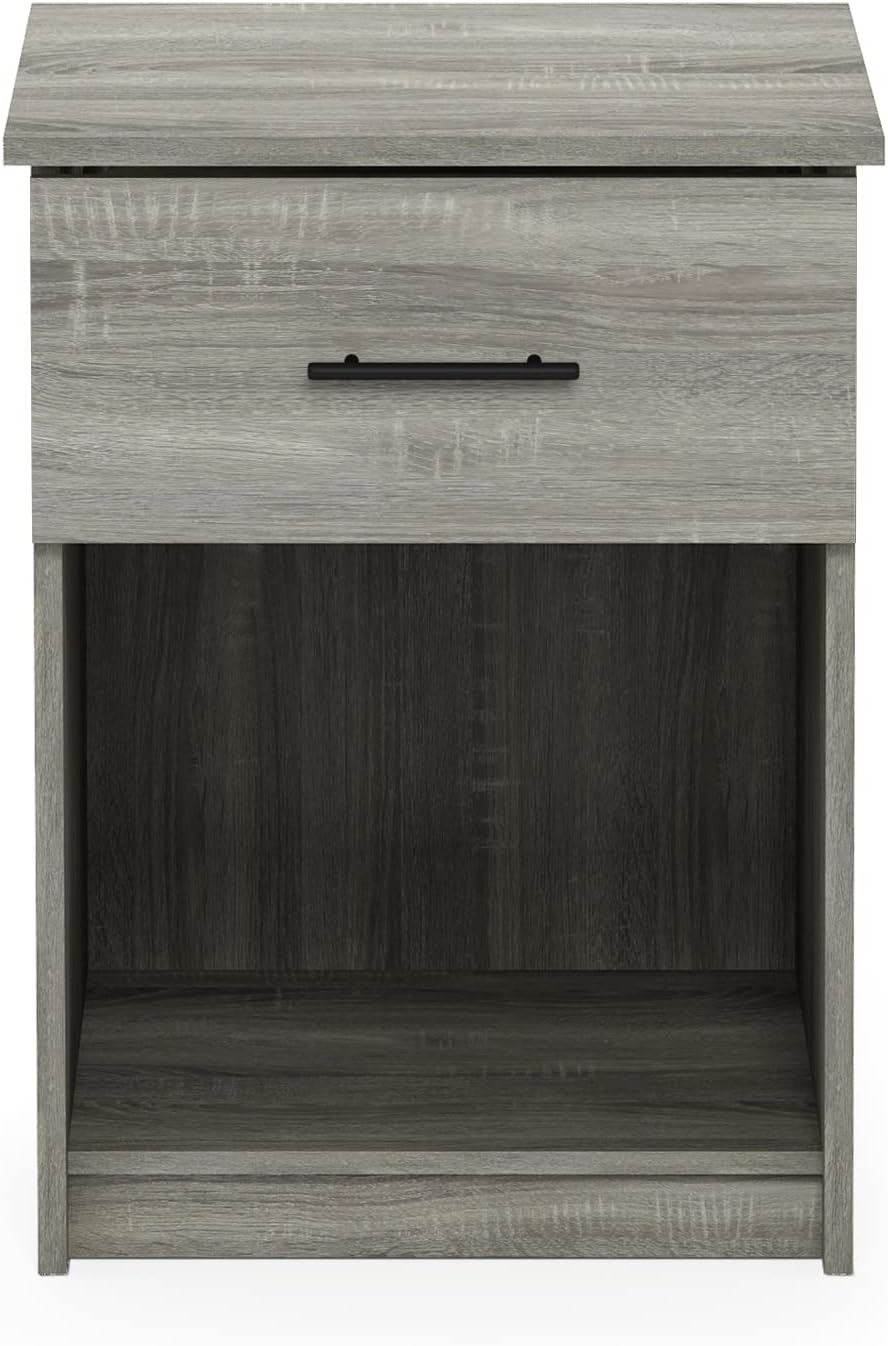 Oak Grey Nightstand with Drawer