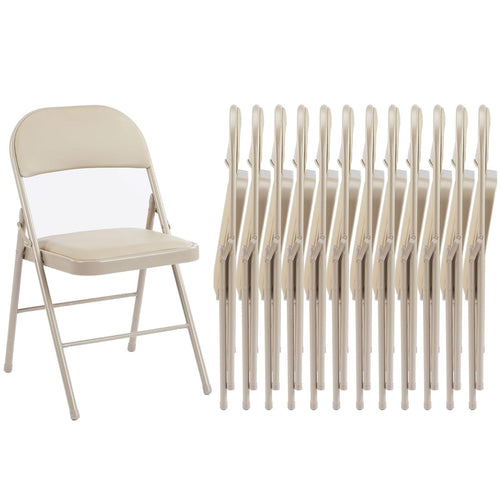 12-Pack Leather Padded Folding Chairs