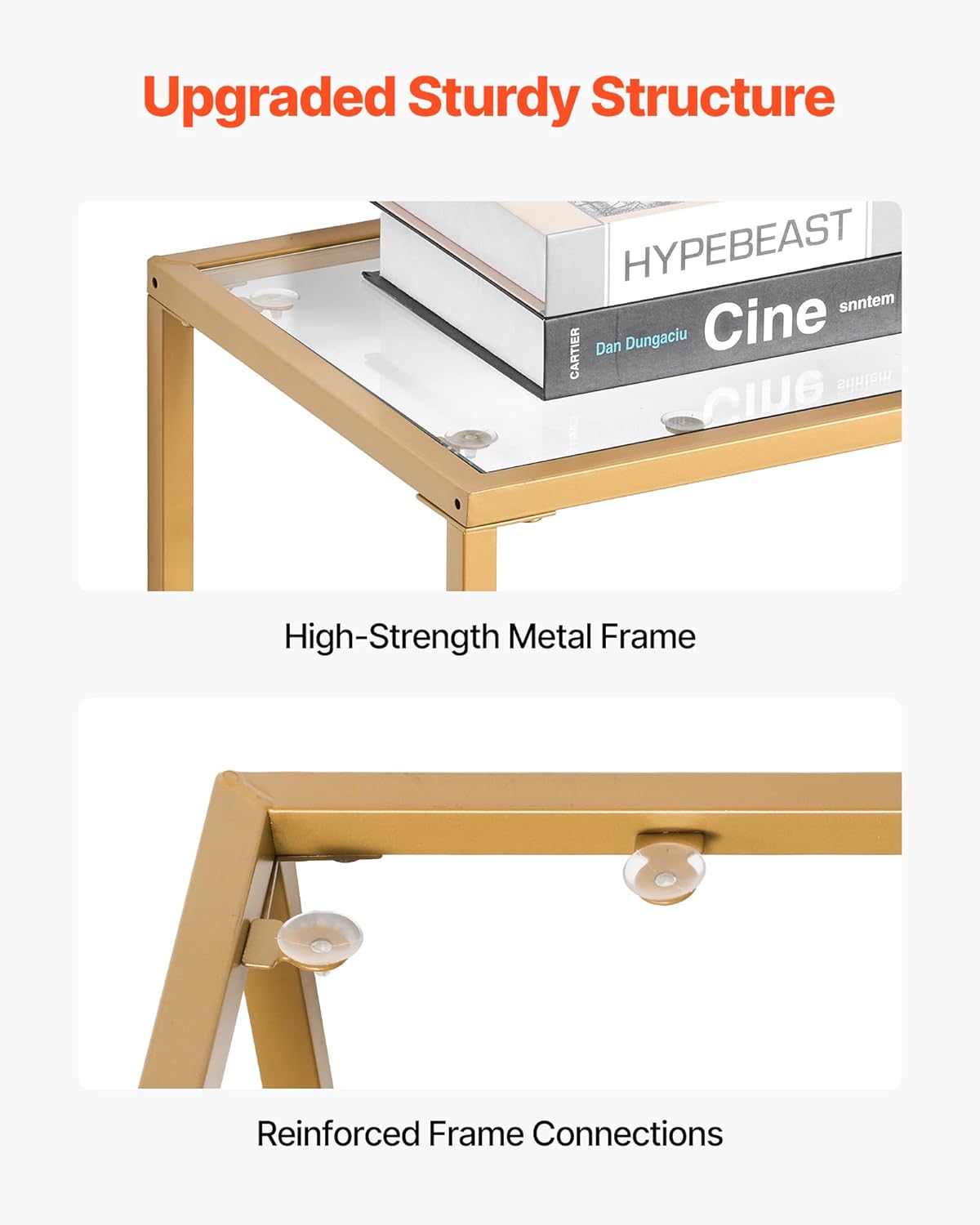 39.4" Glass Console Table with Iron Legs