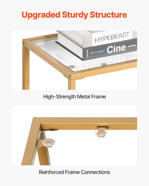39.4" Glass Console Table with Iron Legs
