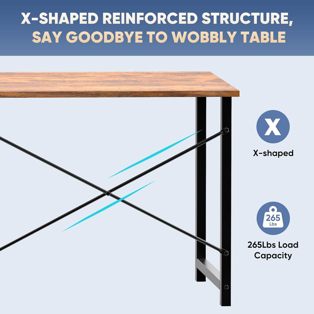 32" Small Computer Desk with X-Shaped Reinforcement