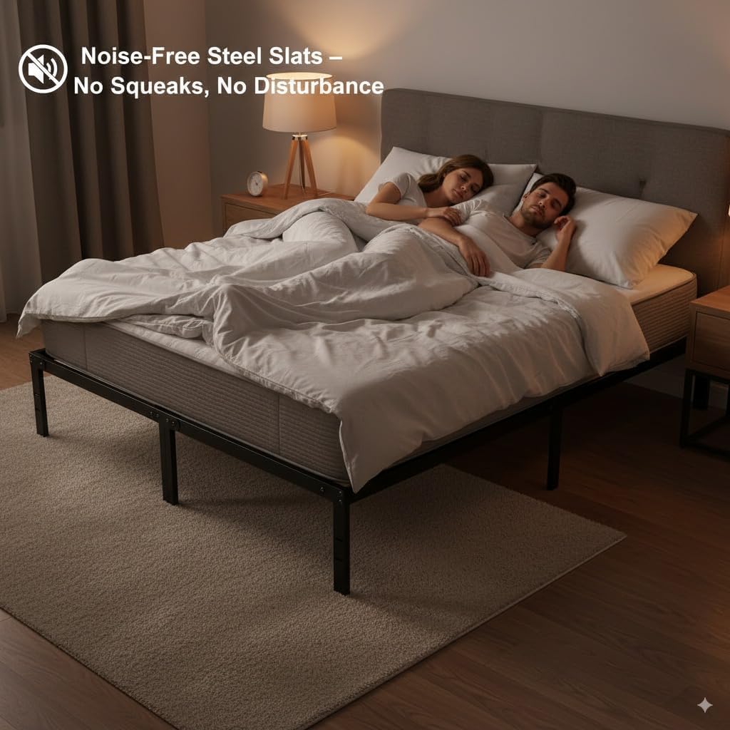 Queen Metal Platform Bed Frame with Storage