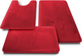 2 Piece Velvet Bath Mat Set - Burgundy
