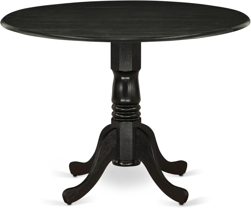 Round Dining Table 42x42 Inch with Dropleaf