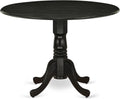 Round Dining Table 42x42 Inch with Dropleaf