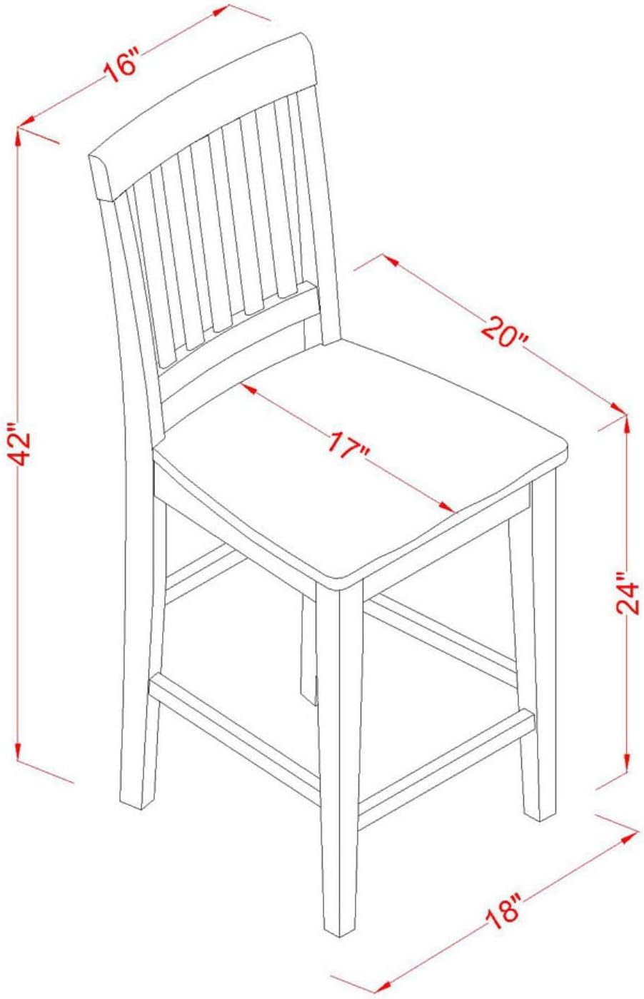3-Piece Buttermilk & Cherry Dining Set
