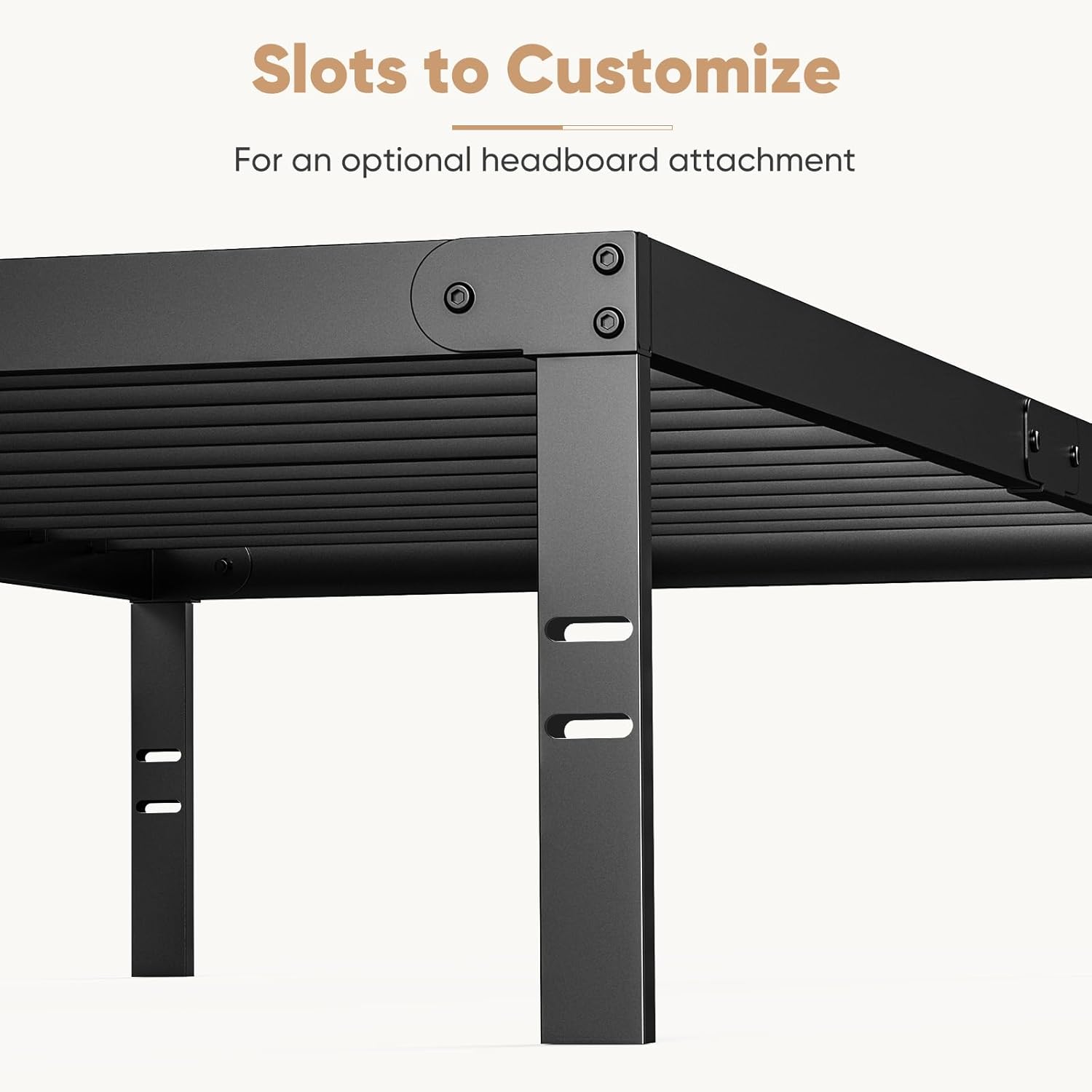 Twin Metal Platform Bed Frame with Storage
