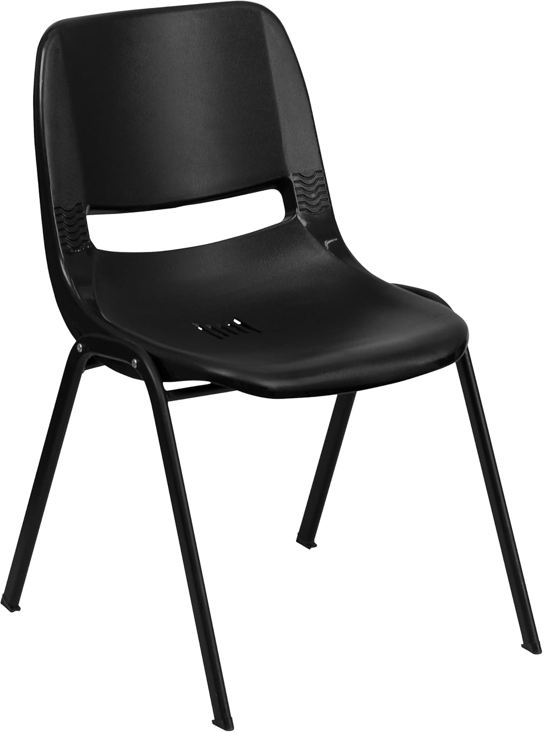 Kid's Ergonomic Stack Chair Black 17"D x 13.88"W x 22"H