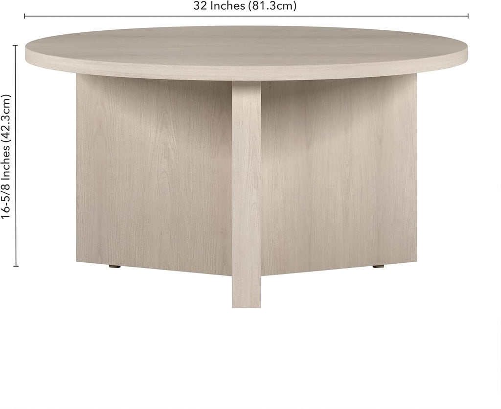 32" Round Wood Pedestal Coffee Table