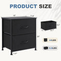 Set of 2 Small Nightstands with Fabric Drawers
