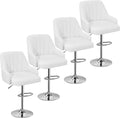 Set of 4 Adjustable Bar Stools with Back and Arm