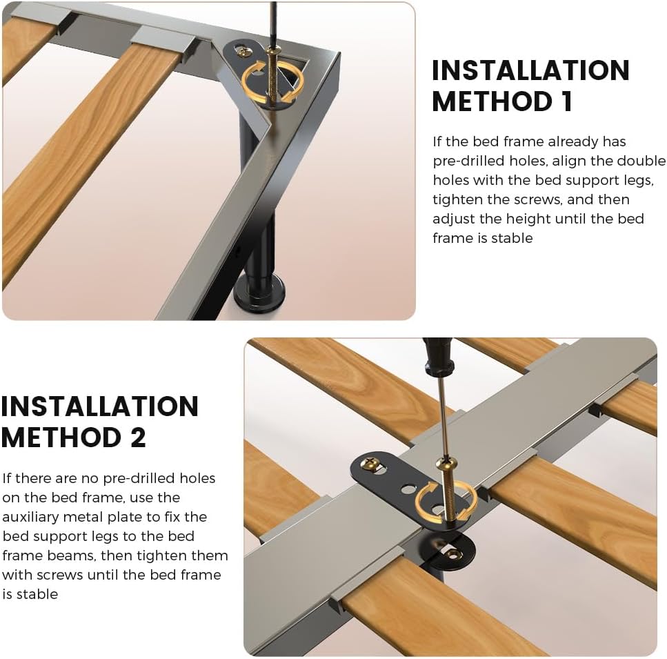 Adjustable Bed Frame Support Legs for Queen/King Beds