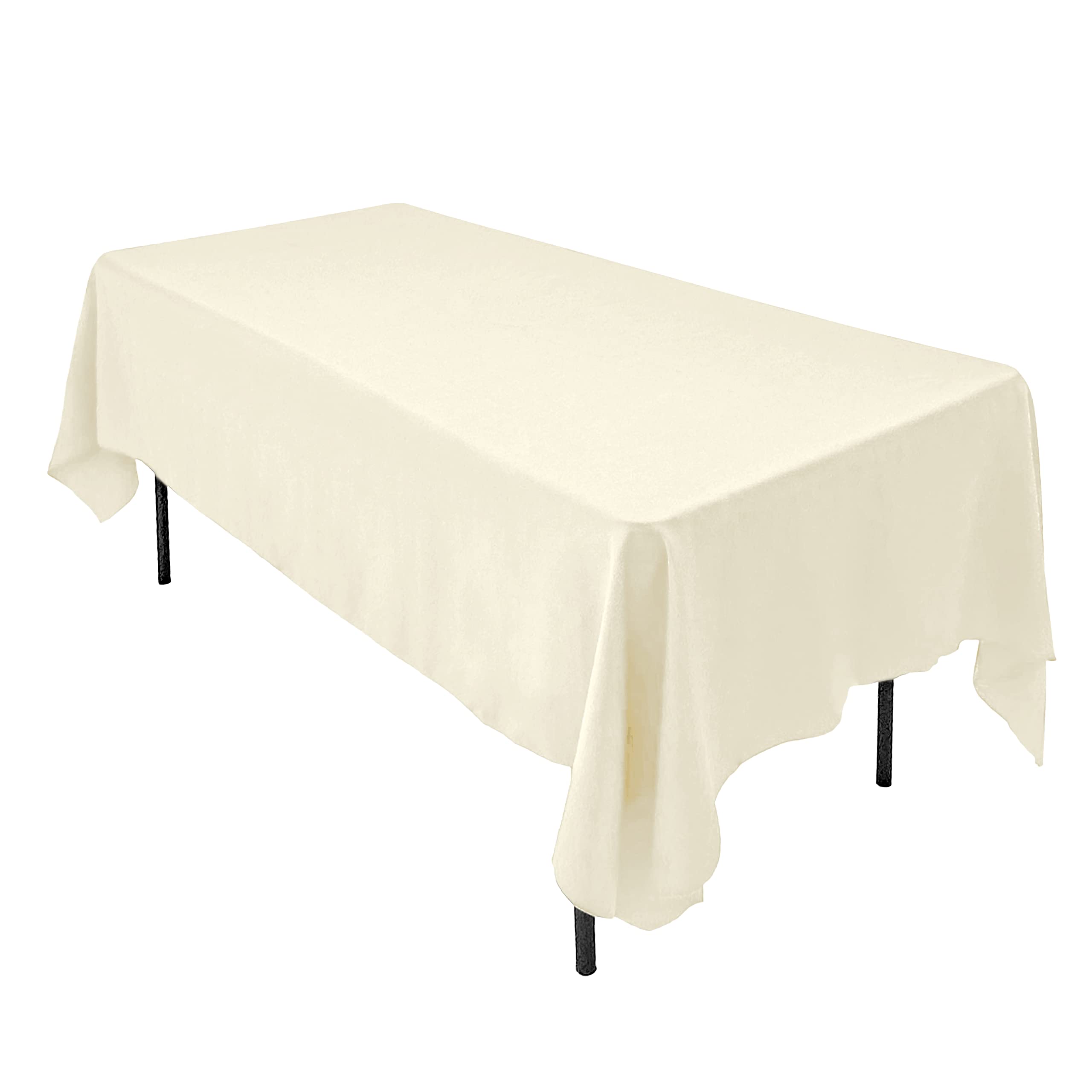 AK Trading 60x102" IFR Polyester Tablecloth Ivory Rectangul