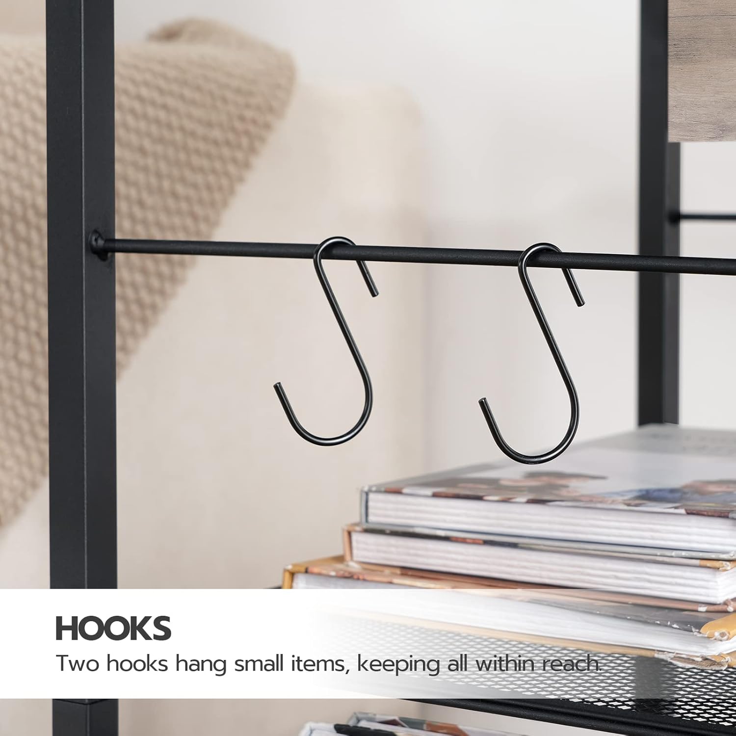 3-Tier Mobile Printer Stand with Power & USB Ports