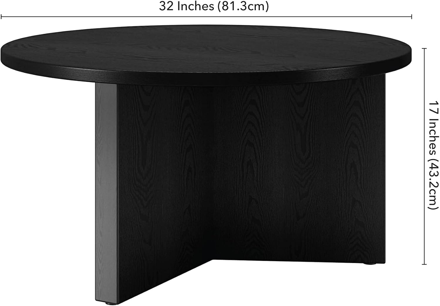 32" Round Wood Pedestal Coffee Table