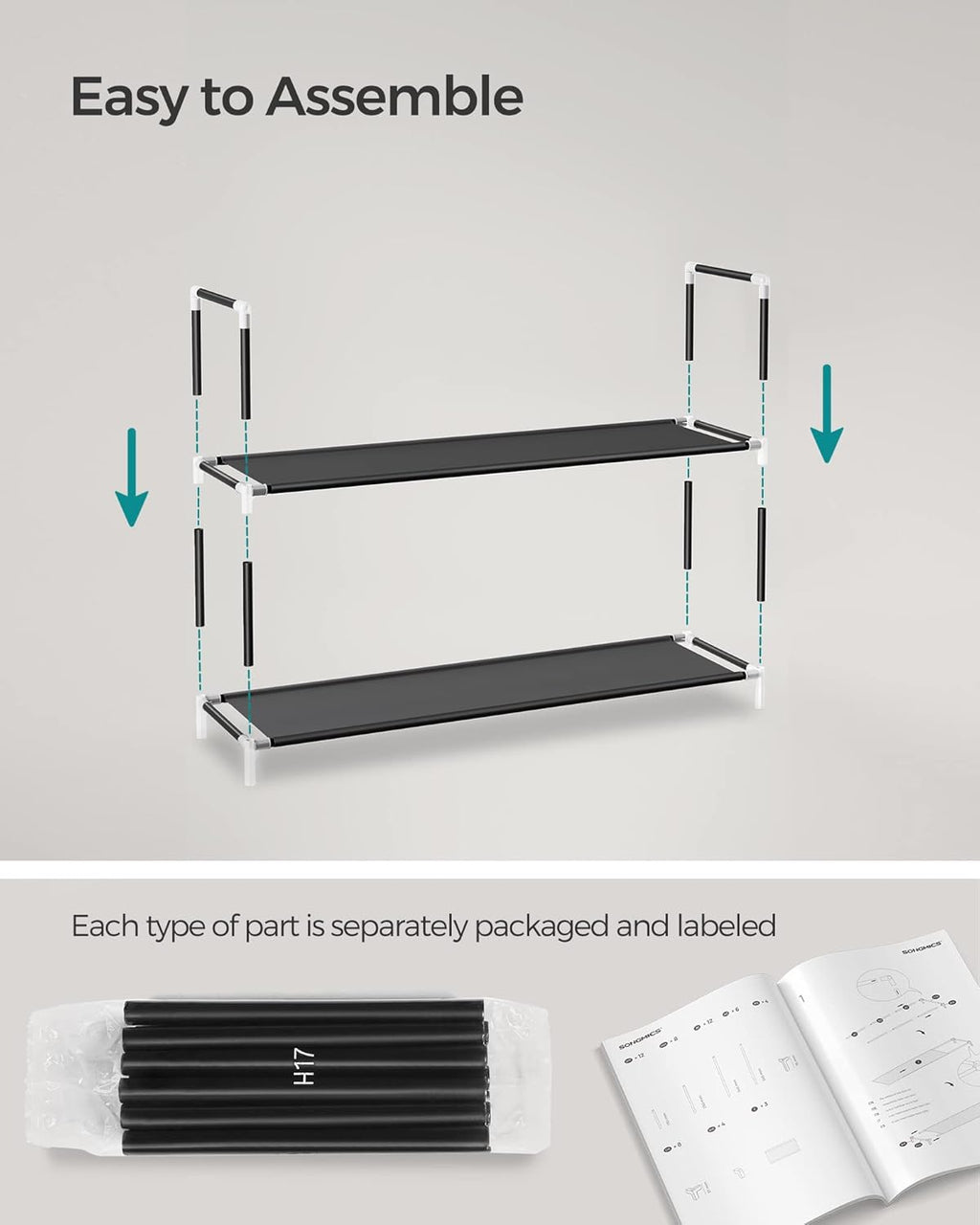 10-Tier Shoe Rack (37”W)
