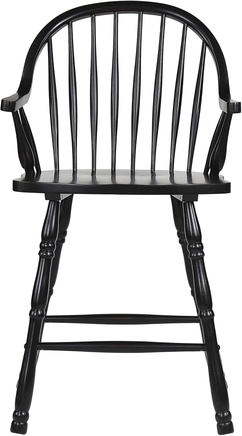 24" Counter Height Windsor Arm Stool Set