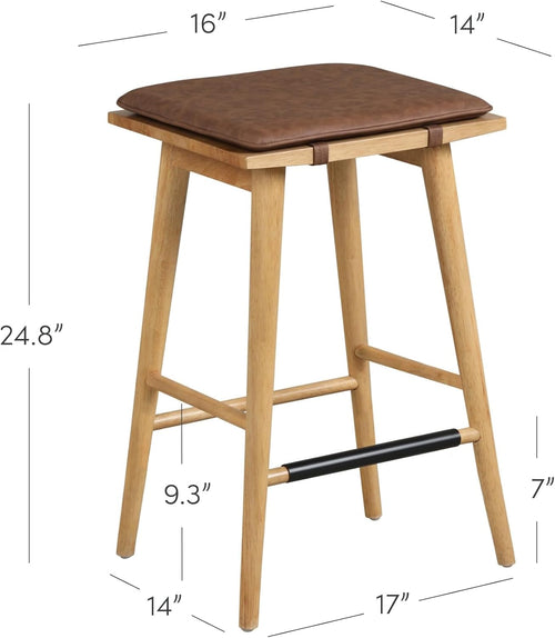 24" Chestnut Brown Bar Stools Set of 2