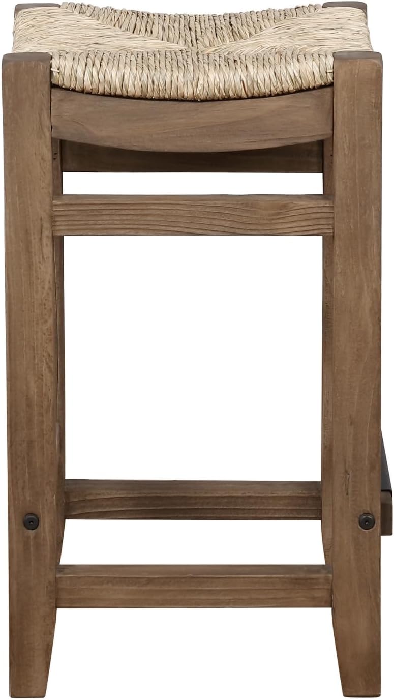 26-Inch Counter Height Stool with Seagrass Seat