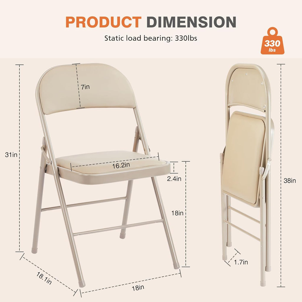 12-Pack Leather Padded Folding Chairs