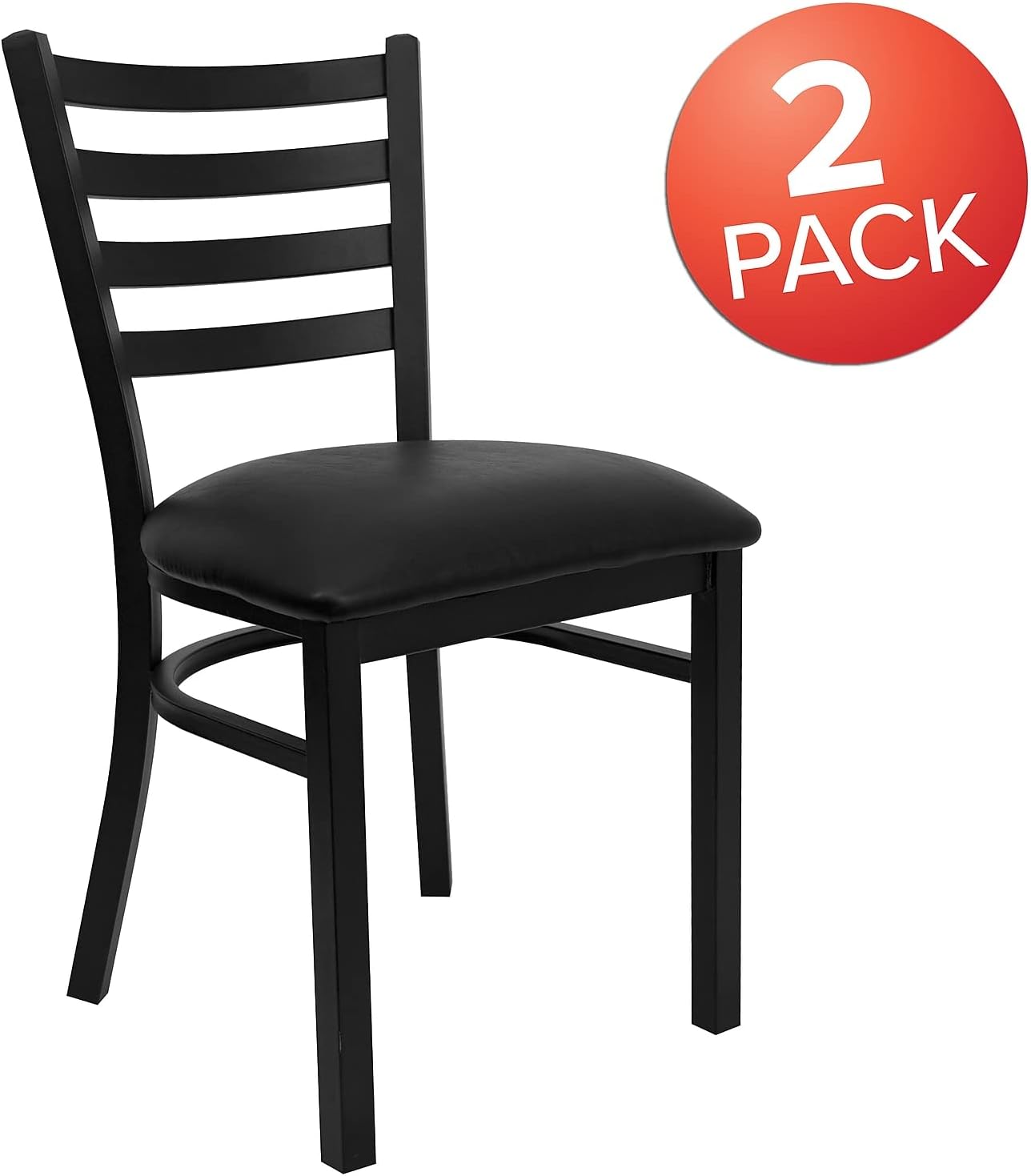 Set of 2 Metal Dining Chairs with Padded Seats