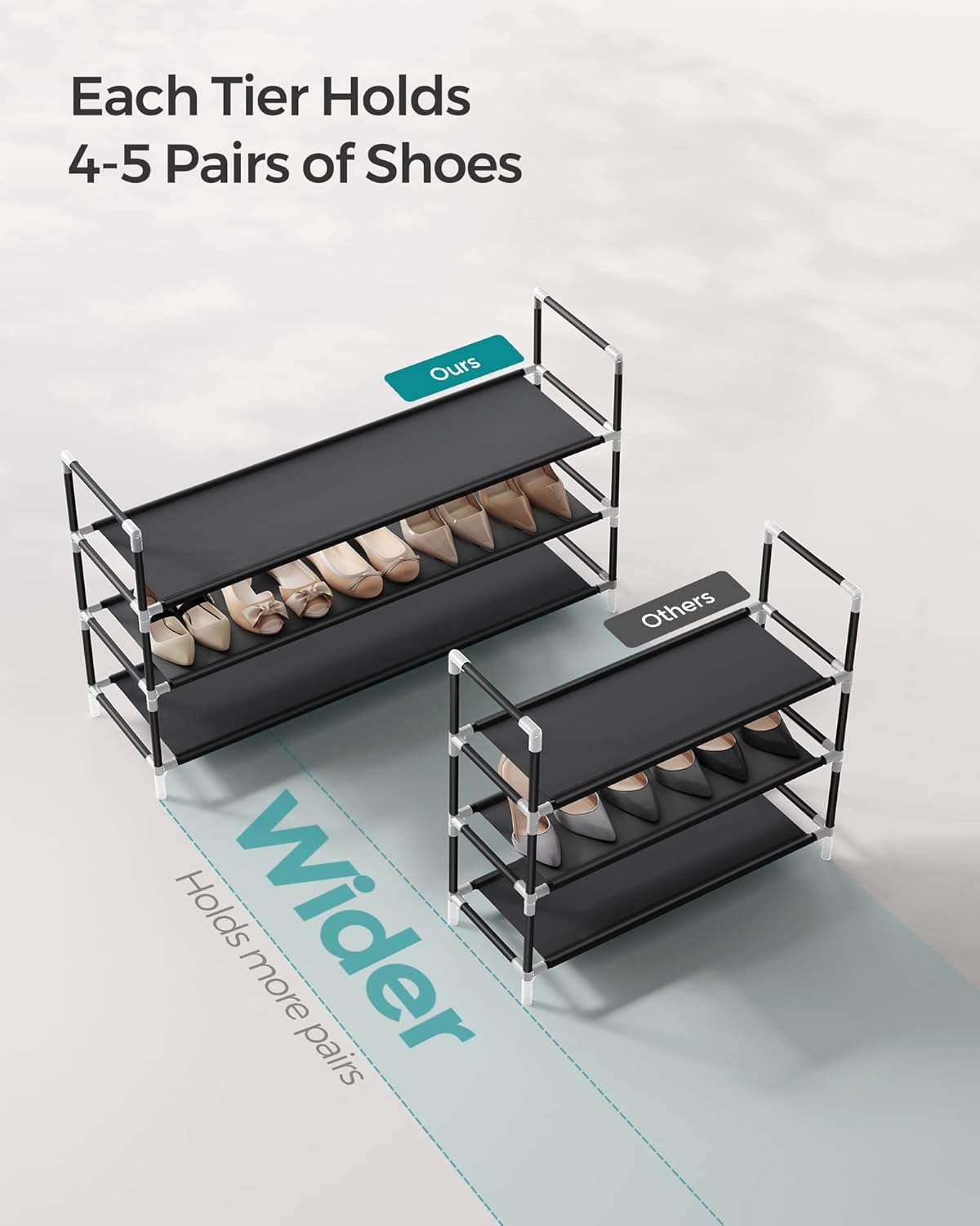 3-Tier Shoe Rack Slim Space-Saving