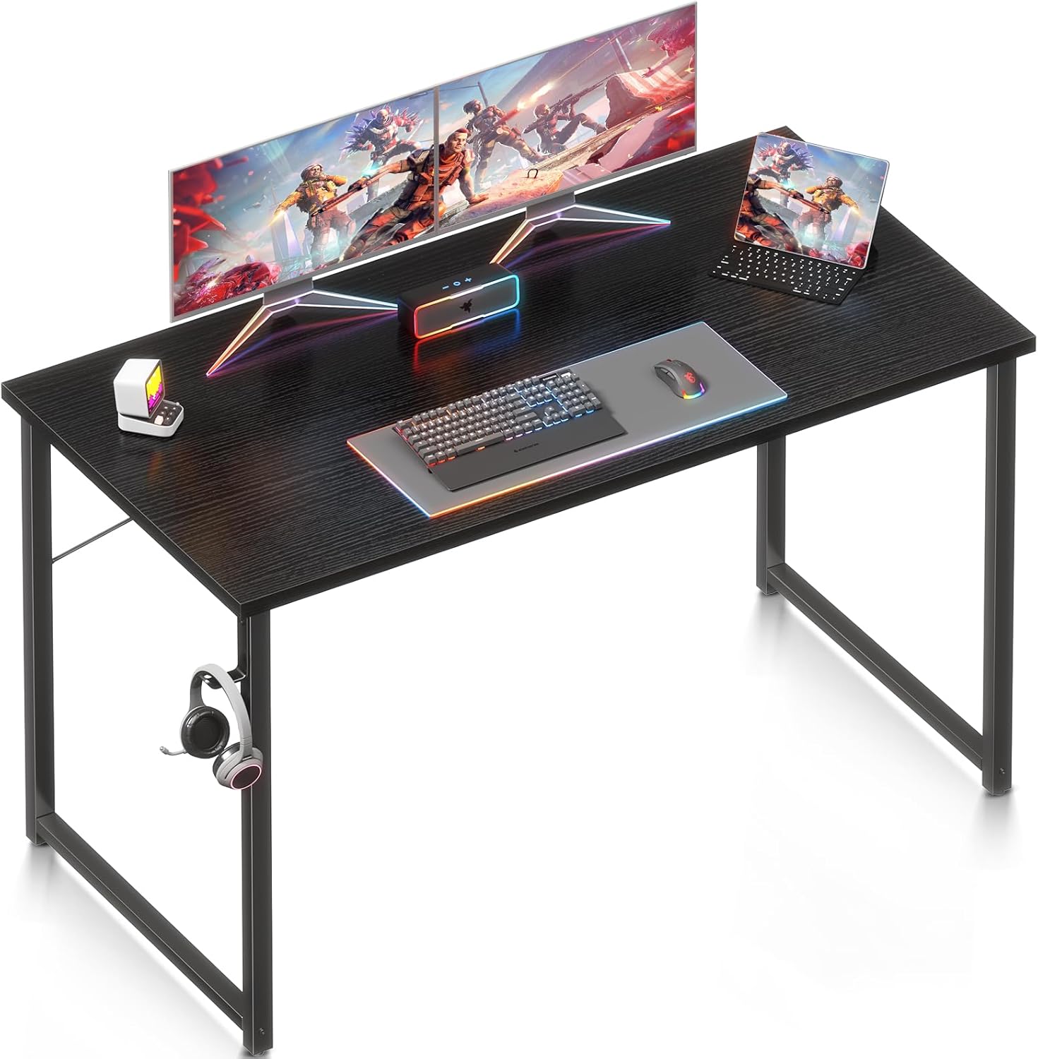 48-Inch Computer Desk with Headphone Hooks