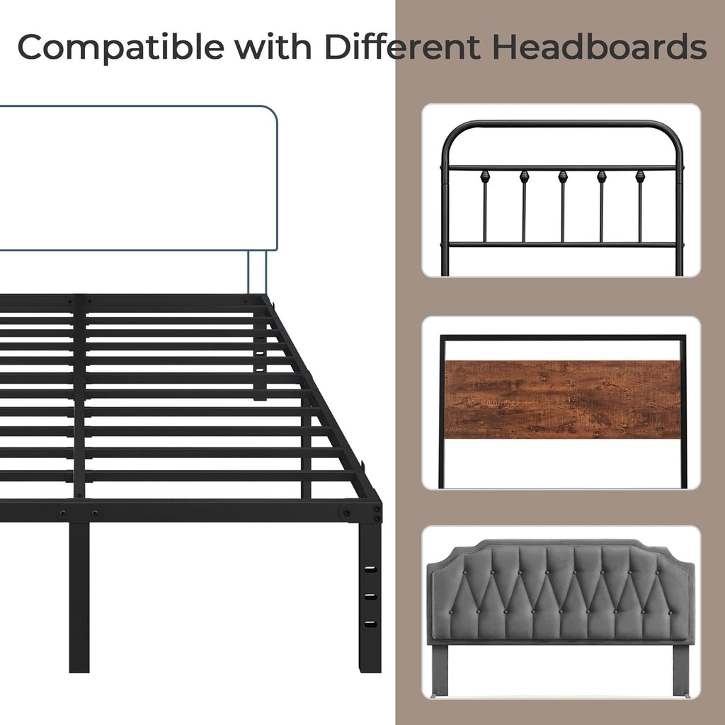 Queen Metal Bed Frame with Storage