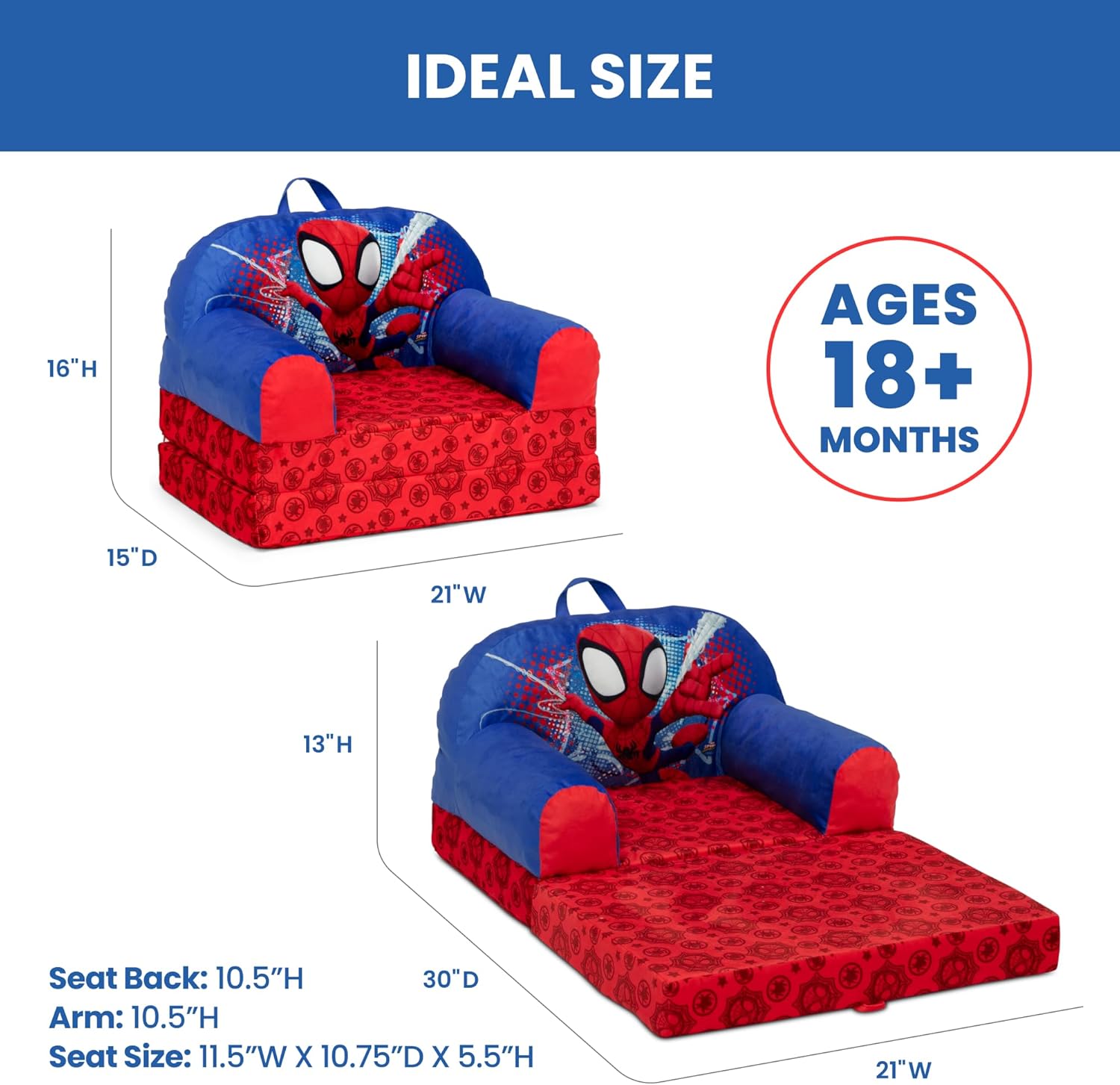 Spidey Flip-Out Kids Chair