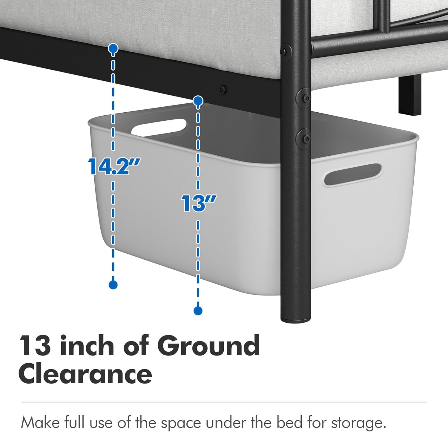 Twin Size Metal Bed Frame with Headboard