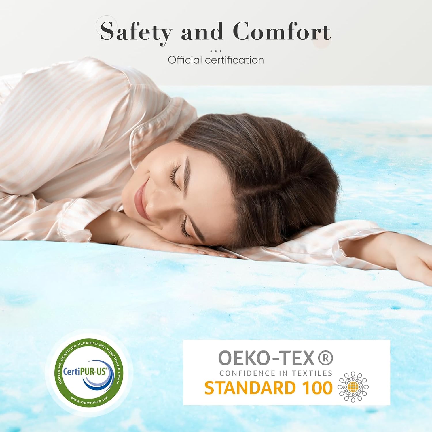 Twin Size Memory Foam Mattress Topper 3''