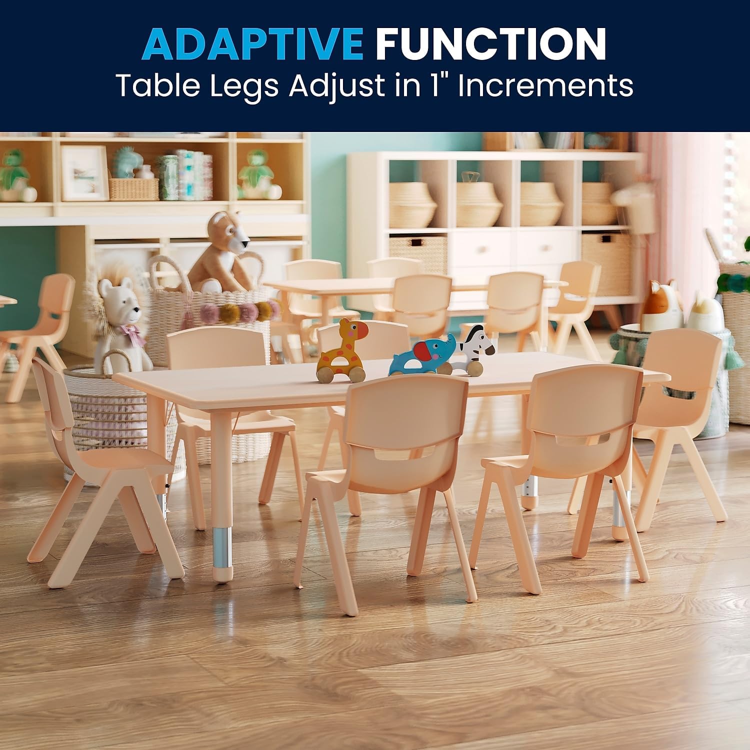 Classroom Activity Table with 6 Chairs 23.625"W x 47.25"L