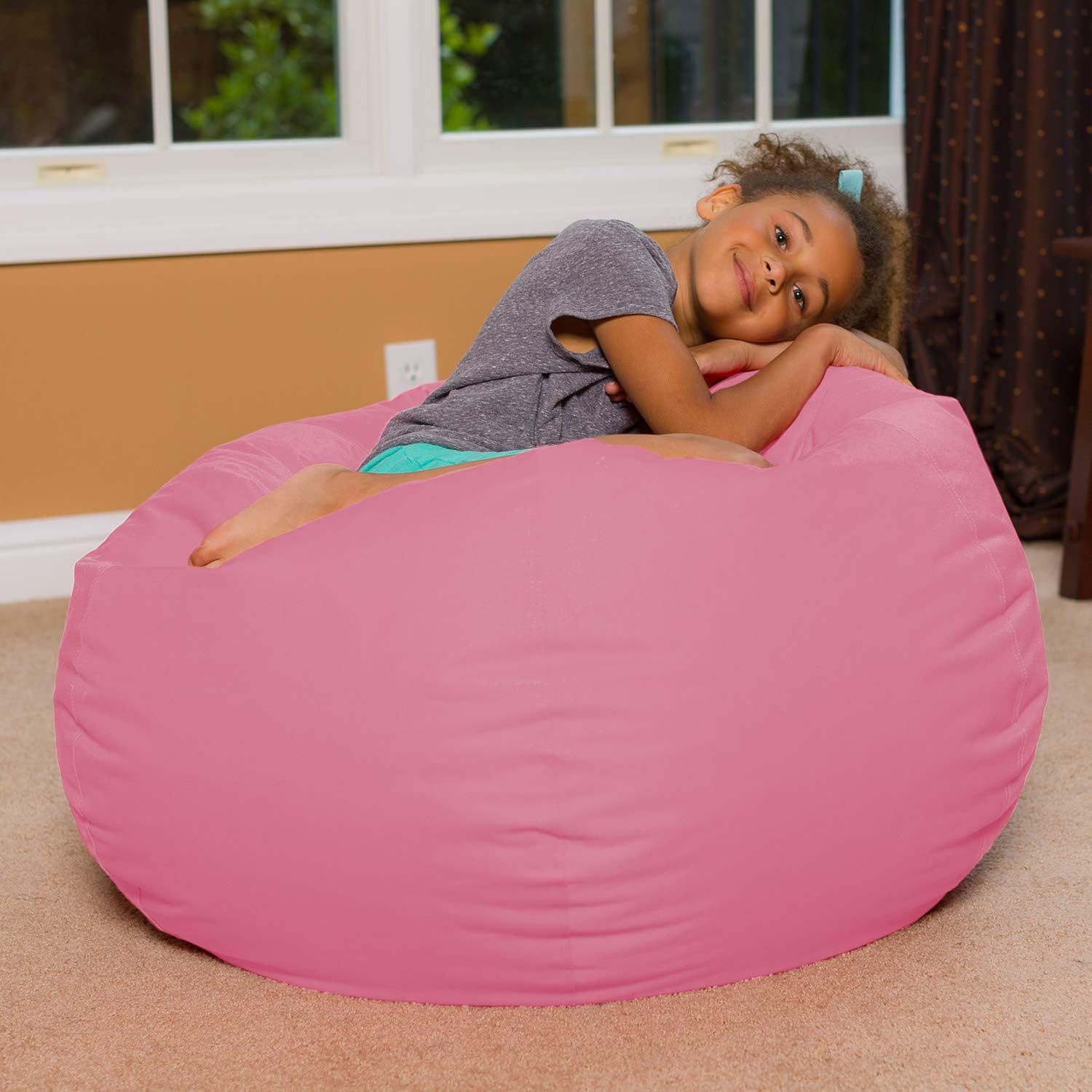 Large Pink Bean Bag Chair 38"